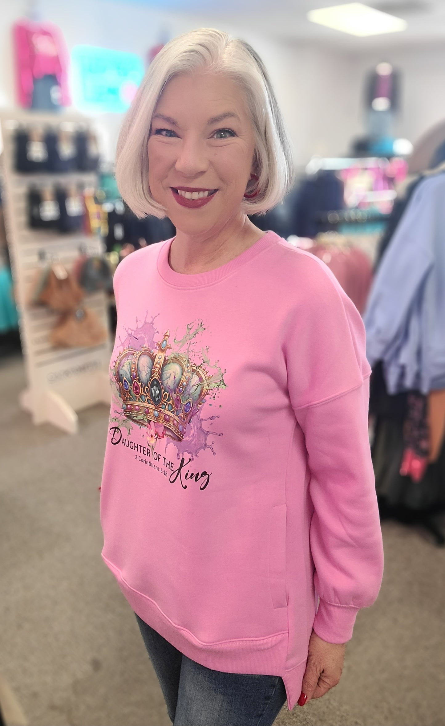 Daughter of the King Orchid Fleece Pullover