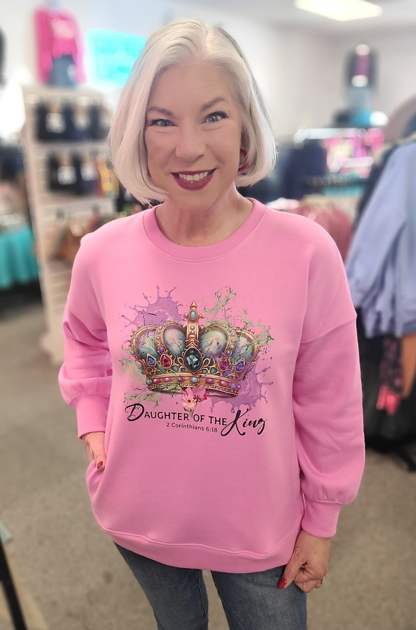 Daughter of the King Orchid Fleece Pullover
