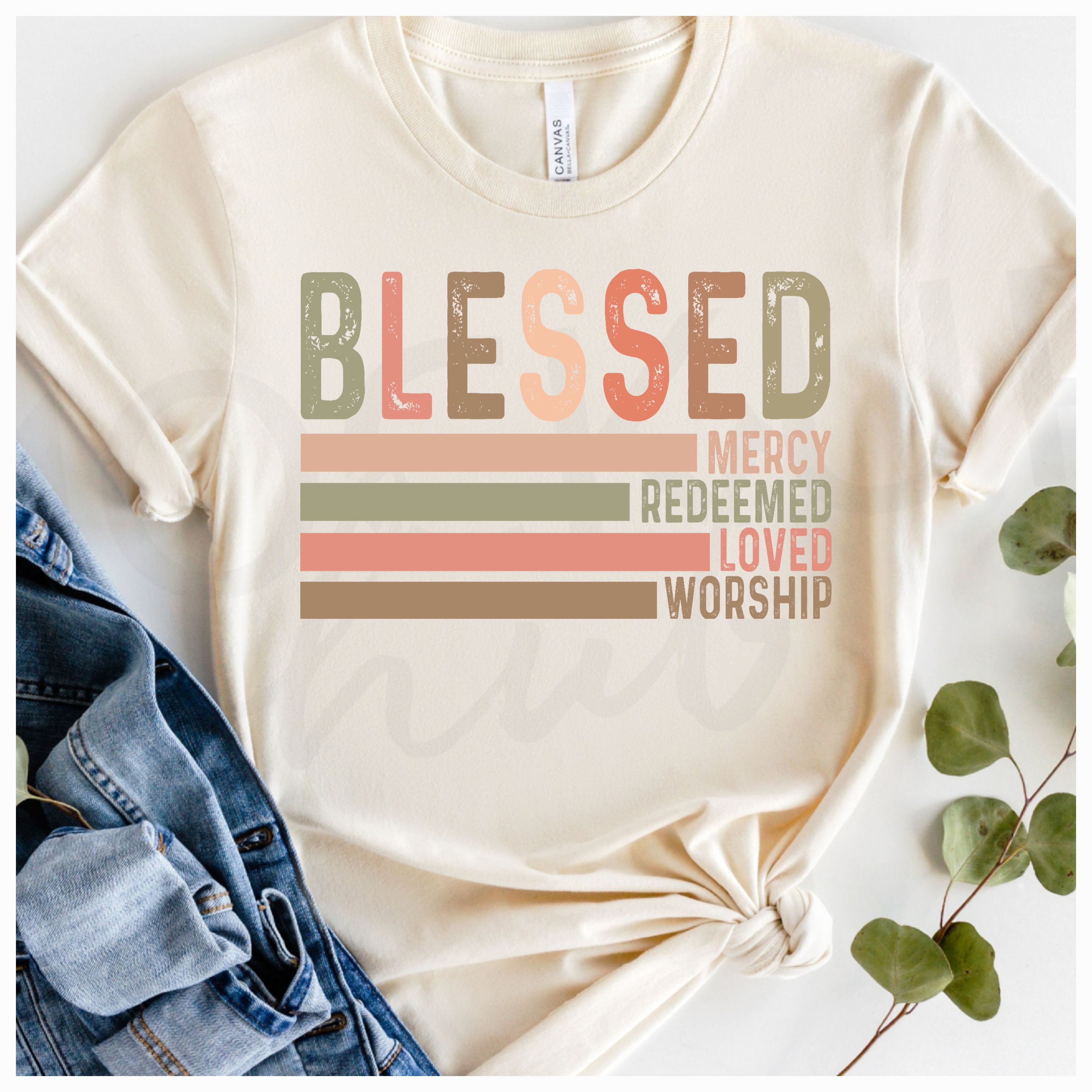 BLESSED Bella Canvas Natural Tee