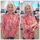 Vintage Floral Pink Smocked Sleeve Blouse