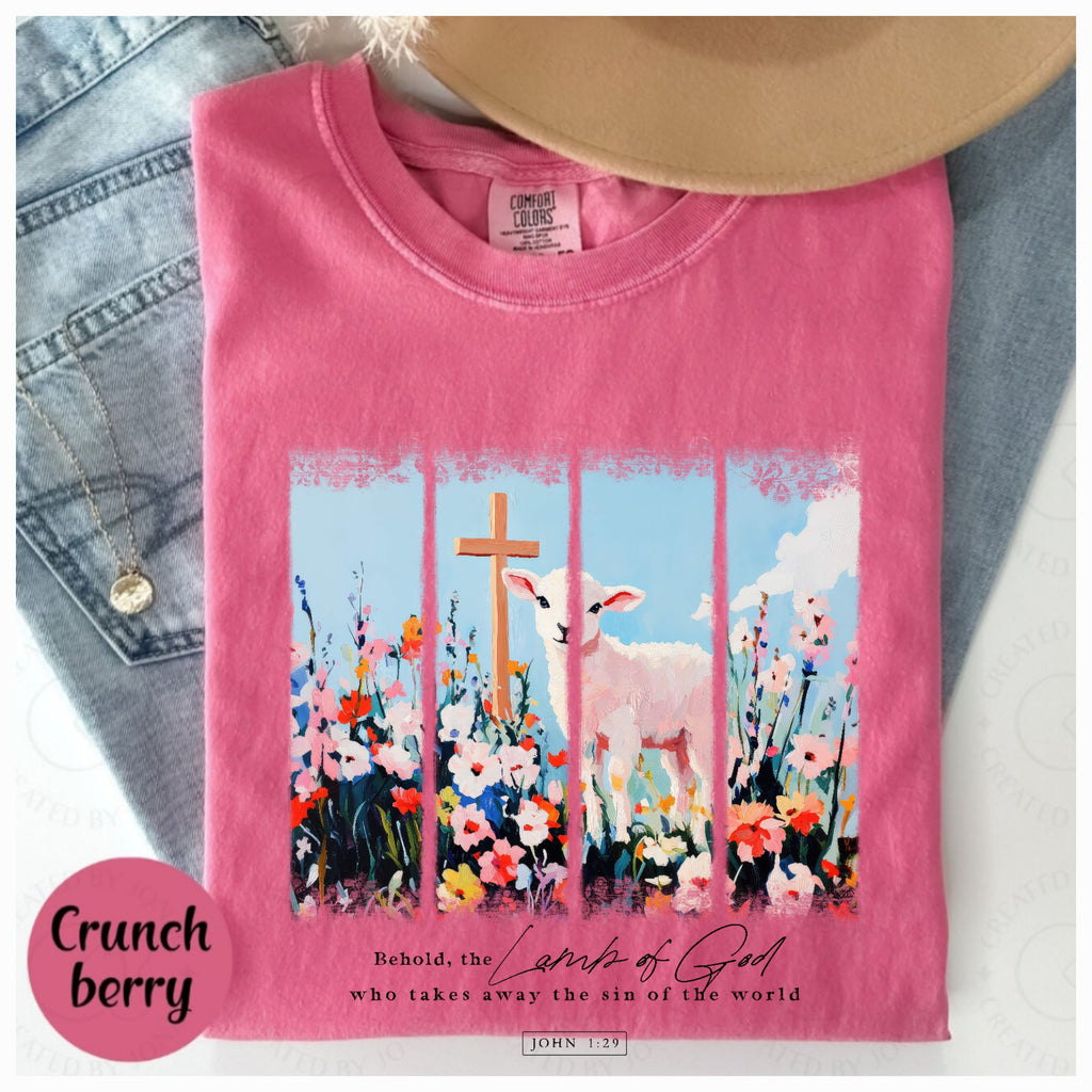 Lamb of God Long Sleeve Crunchberry Comfort Colors Tee