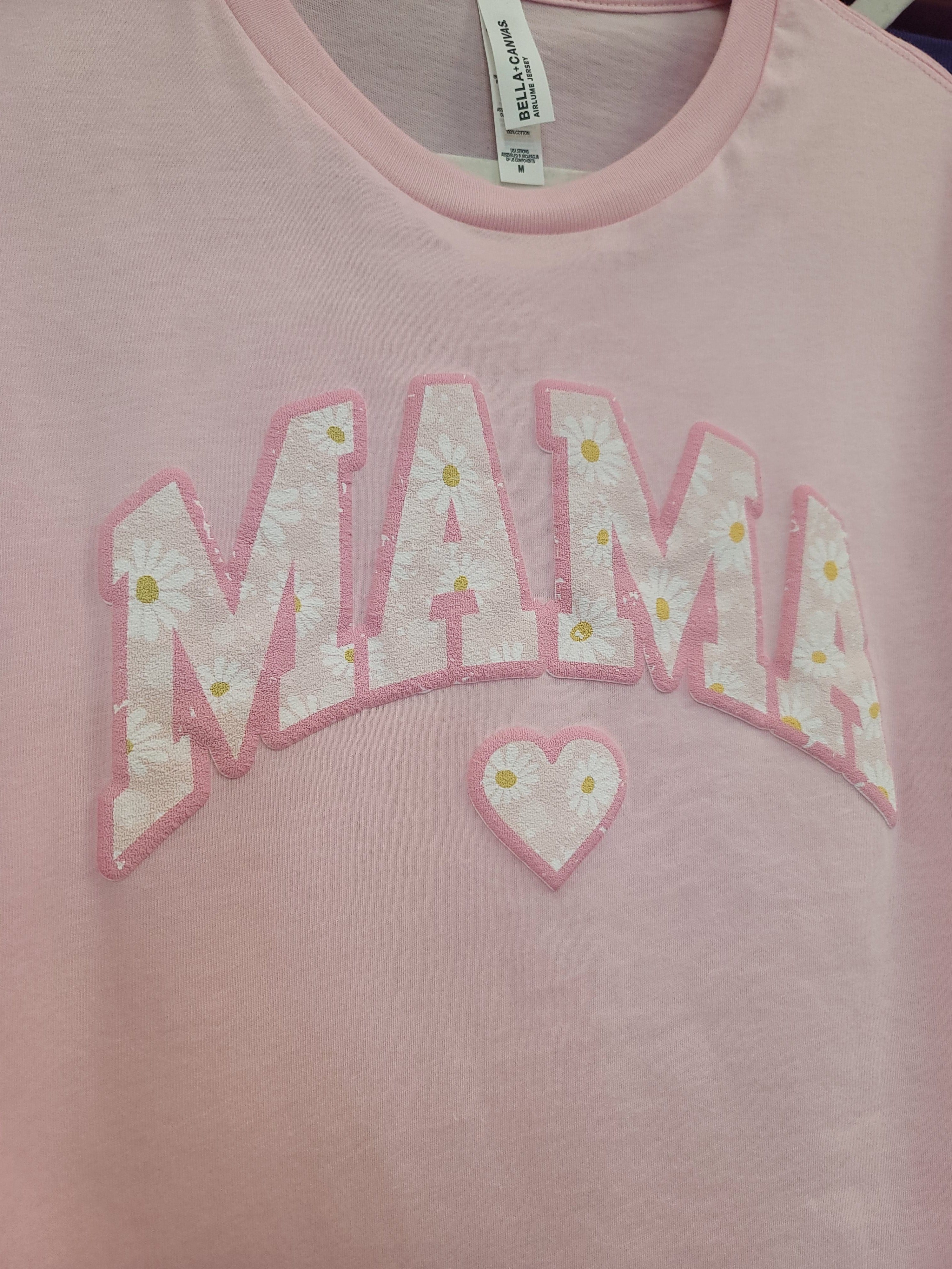 MAMA Floral Heart Puff LS Tee