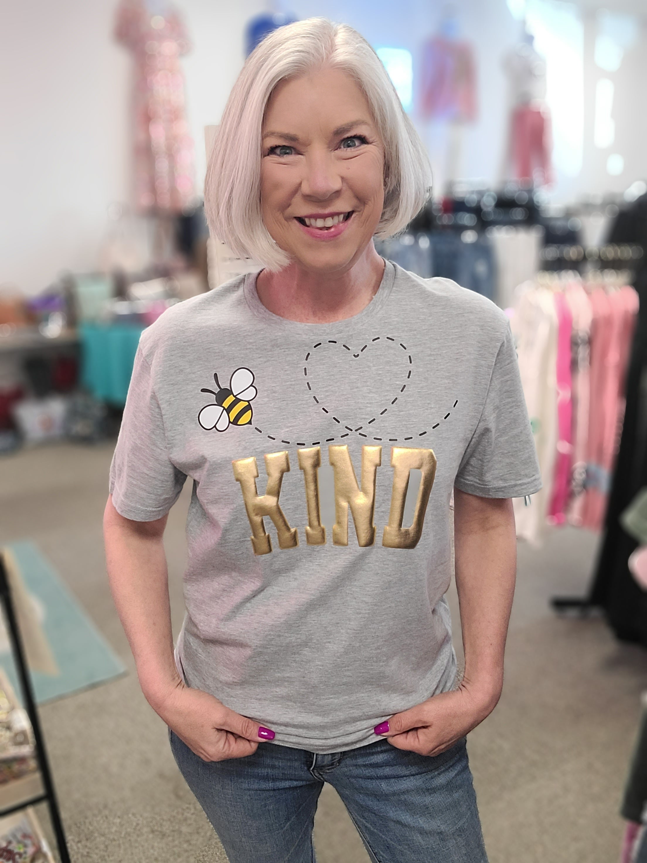 BEE KIND Gold Puff Tee