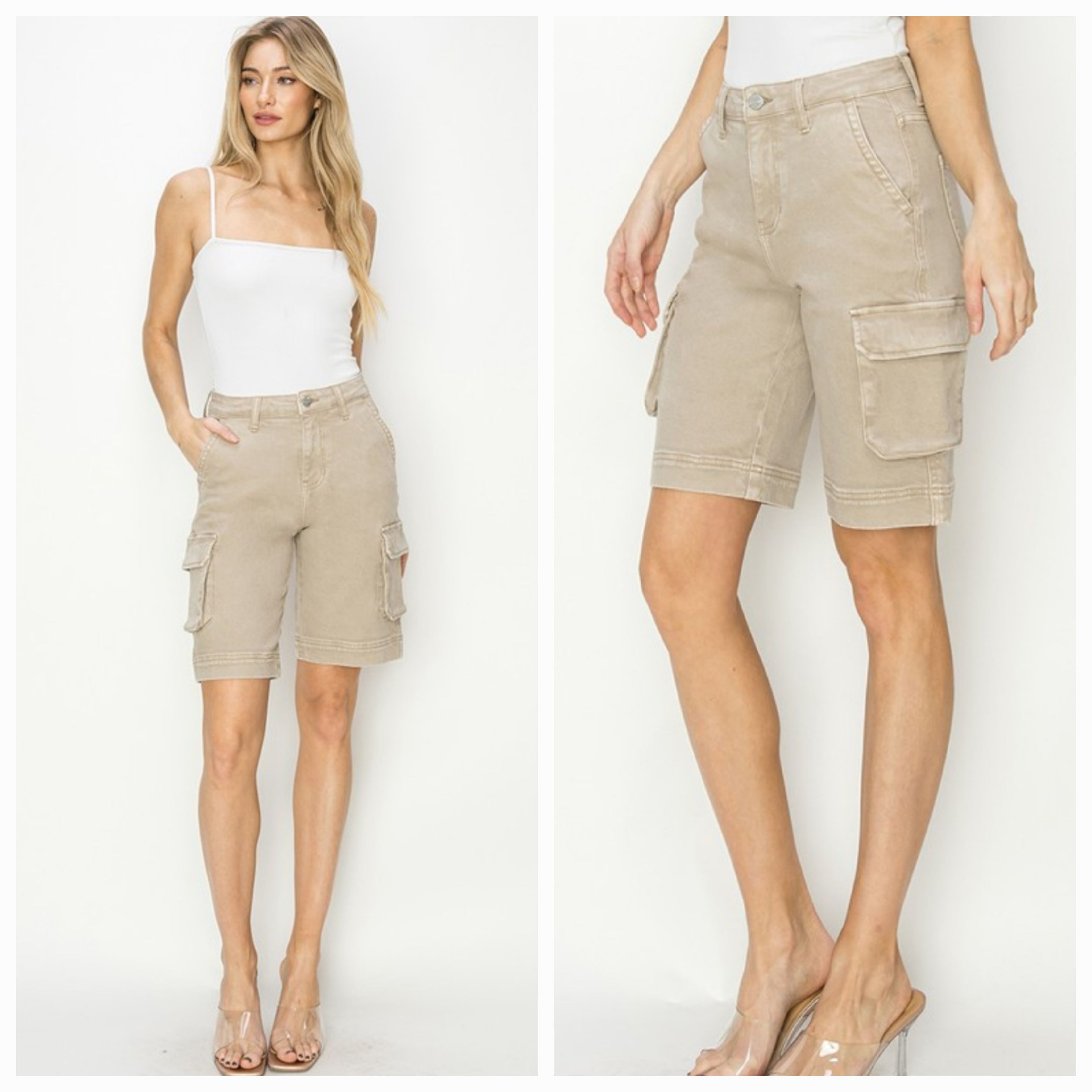 Risen Taupe Cargo Bermuda Short