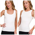 Ribbed Reversible White Tank Top