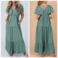 Dusty Green Tie Back Maxi Dress