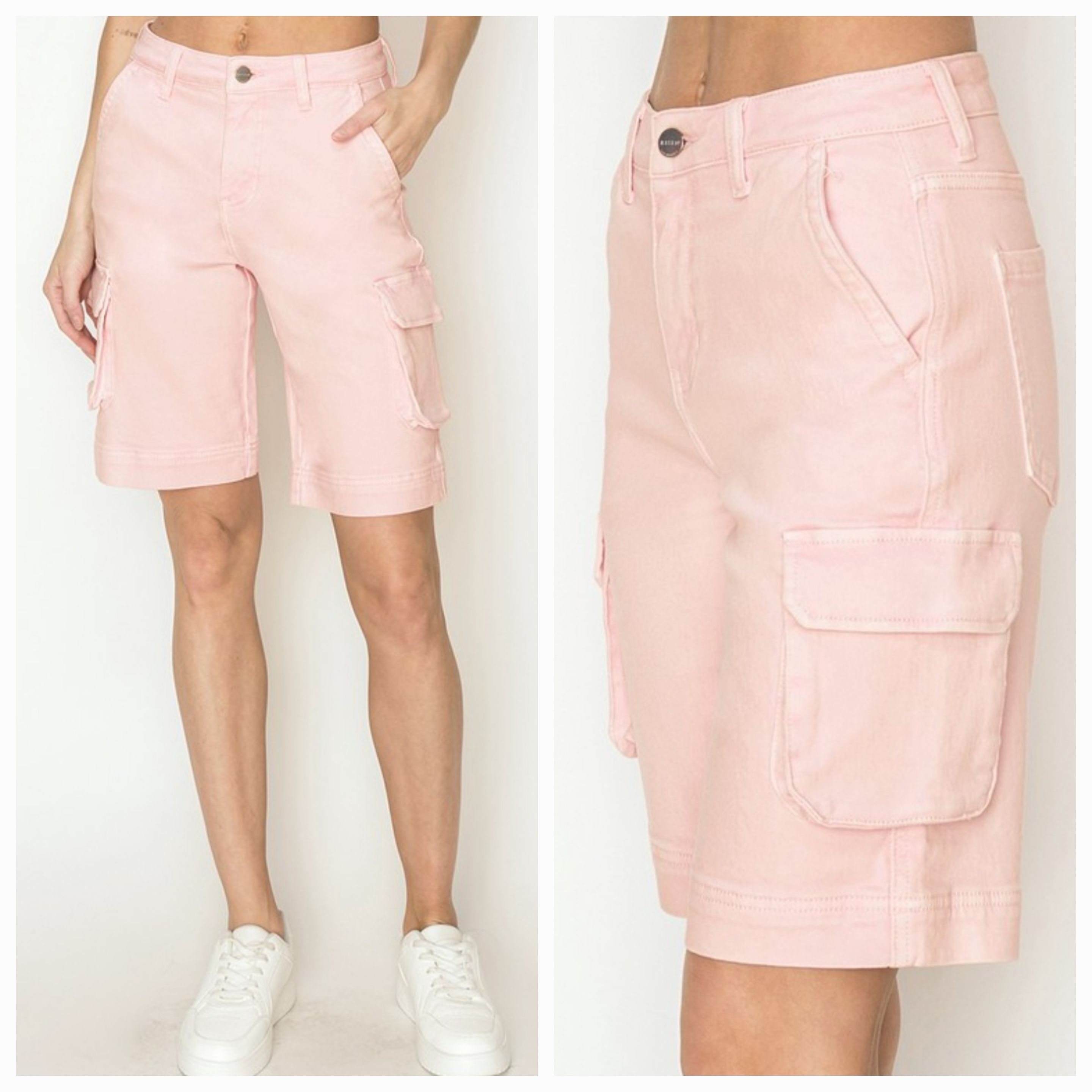 Risen Pink Cargo Bermuda Short