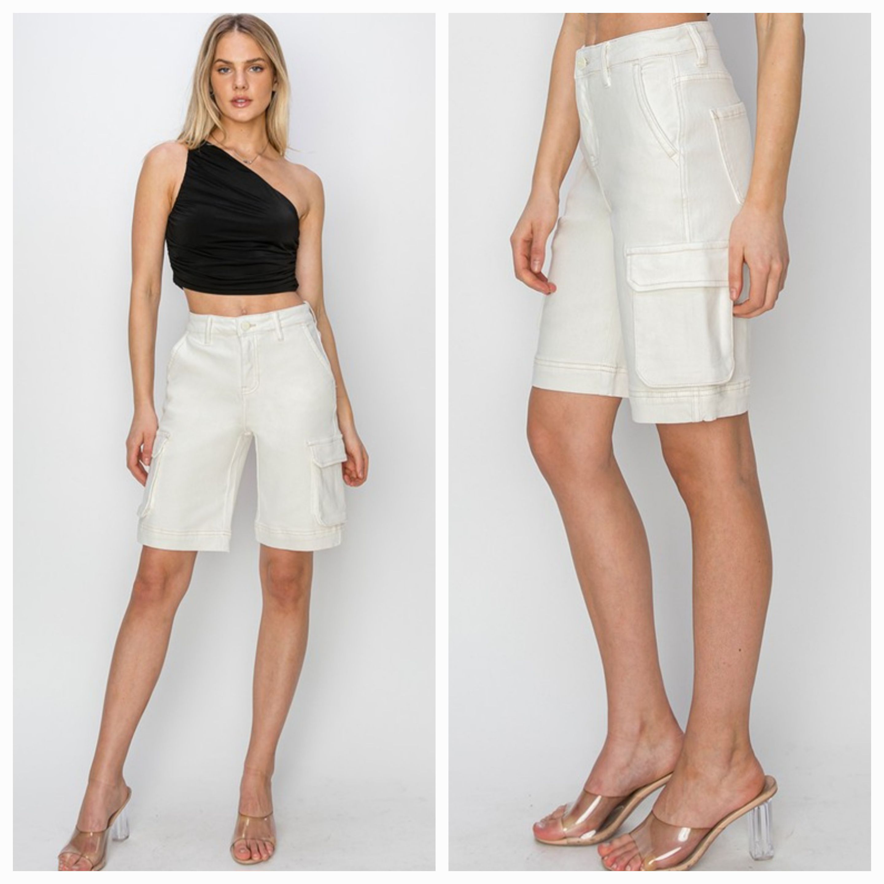 Risen Cream Cargo Bermuda Short