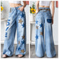 Oli & Hali Washed Star Love Patchwork Jeans