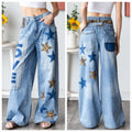 Oli & Hali Washed Star Love Patchwork Jeans