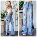 Oli & Hali Washed Flower Embroidered Jeans