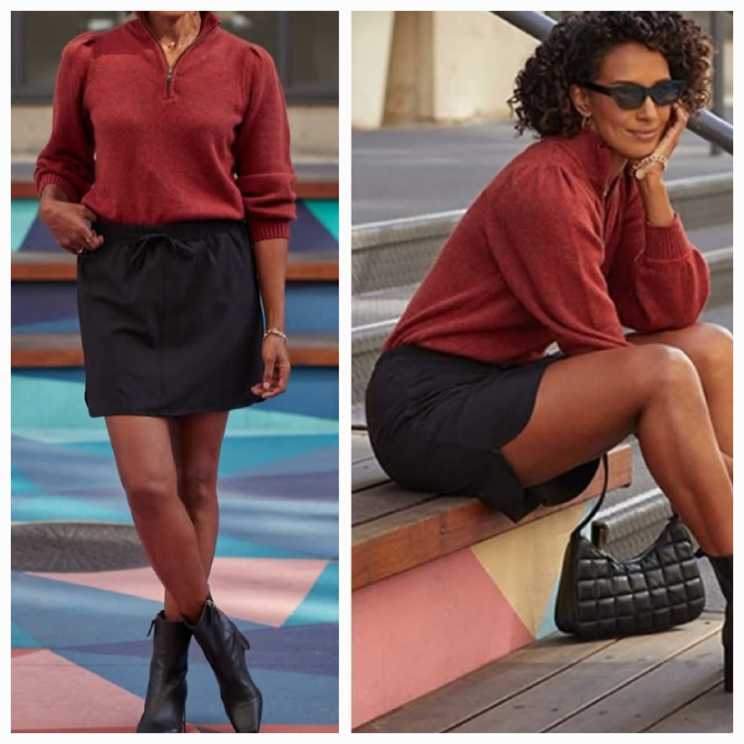 Dolphin Hem Skort Black