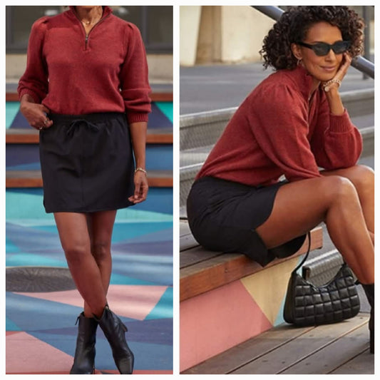 Dolphin Hem Skort Black