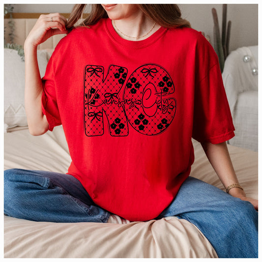 Bows and Flowers SS Tee Red