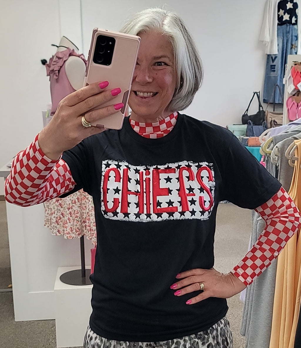 Stars Metallic Puff Chiefs Tee