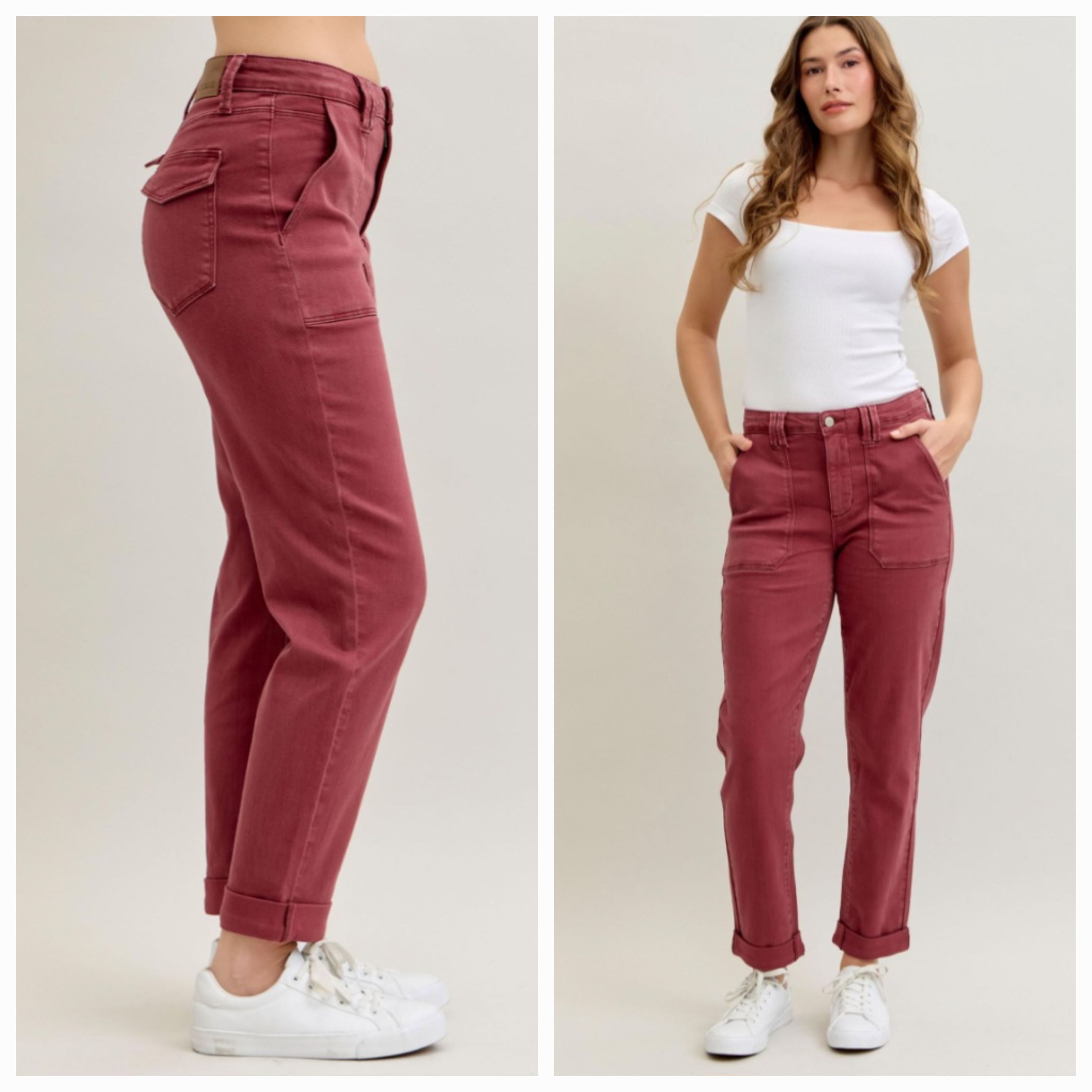 Judy Blue Aurora Weekender Jean Burgundy