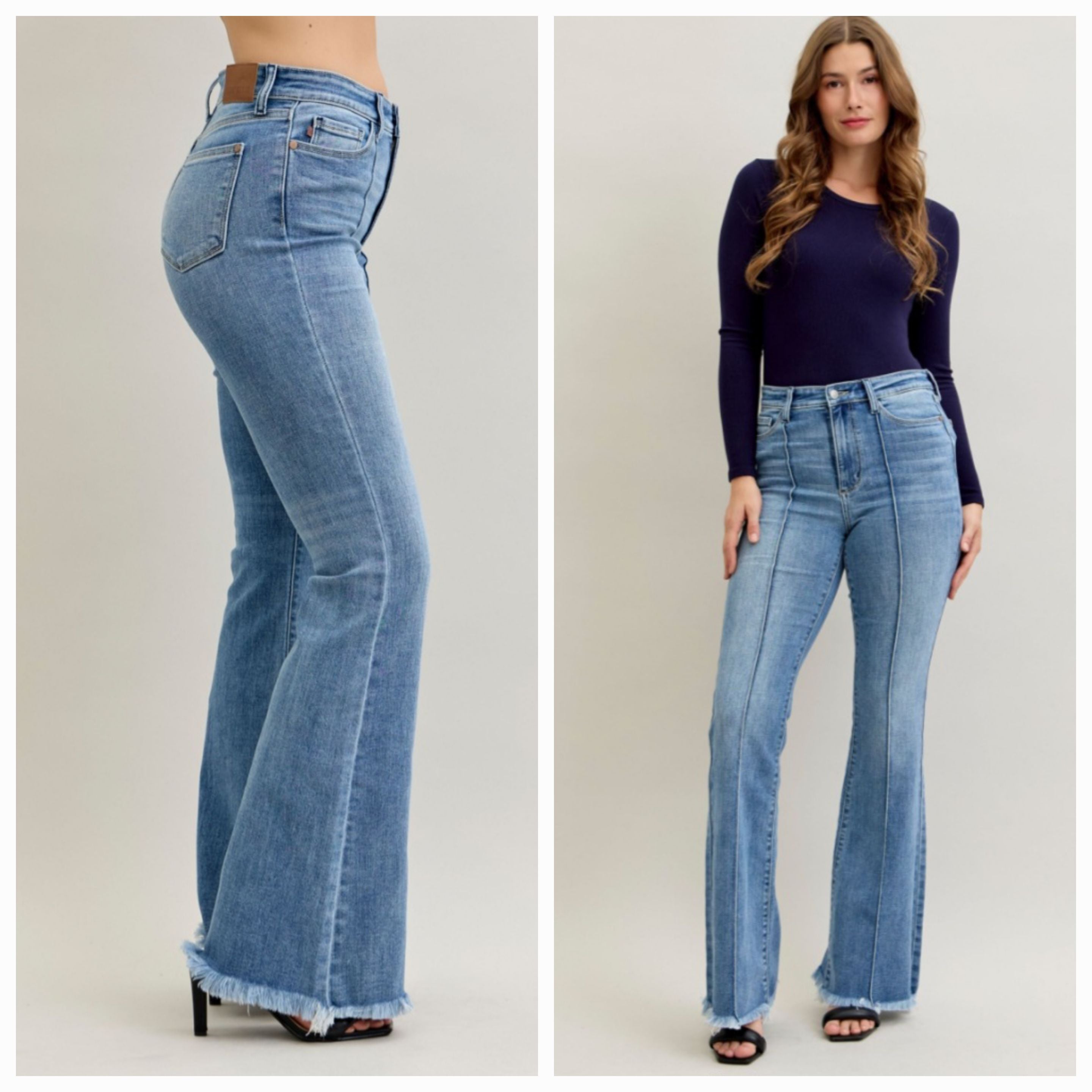Judy Blue Front Pintuck Flare Jean