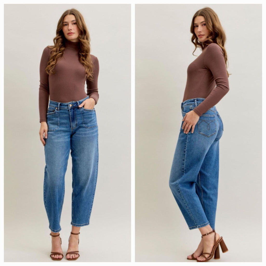 Judy Blue Medium Wash Barrel Jean