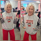 Faux Sequin Chiefs French Terry Sleeveless Hoodie