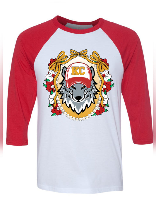 KC Wolf Raglan 3/4 Sleeve Tee