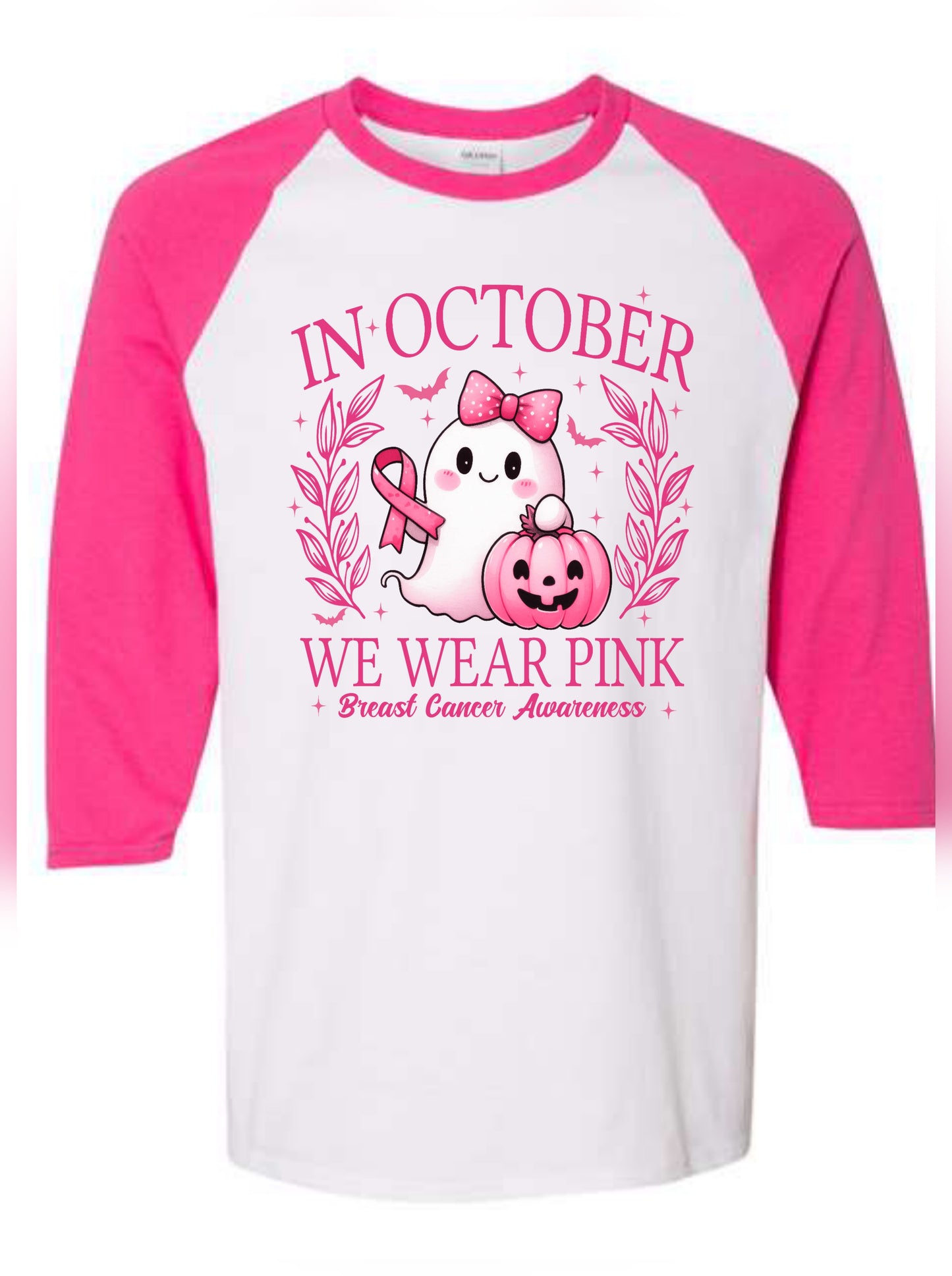 Pink In October 3/4 Raglan Sleeve Tee