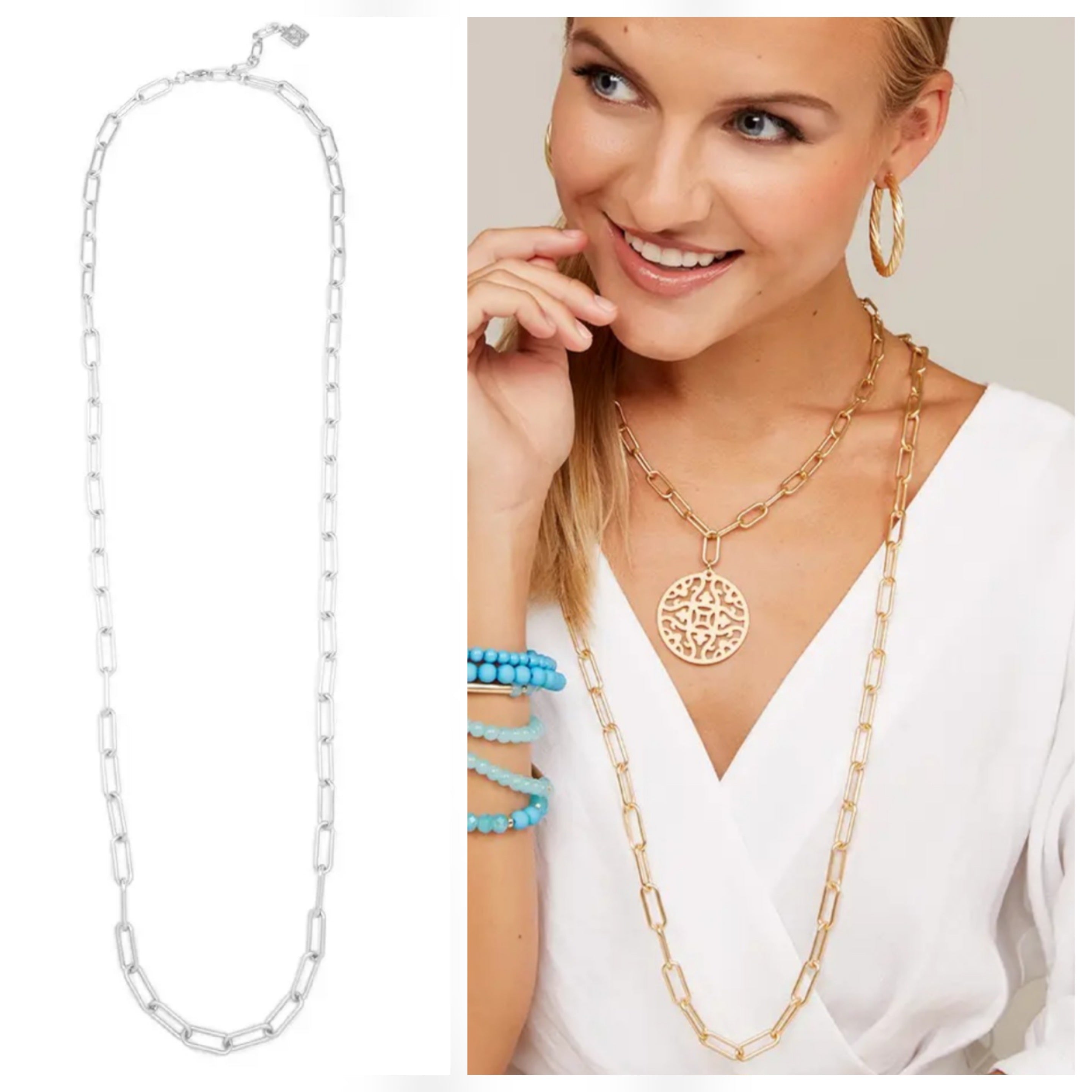 Zenzii Long Paperclip Necklace 38 Inch