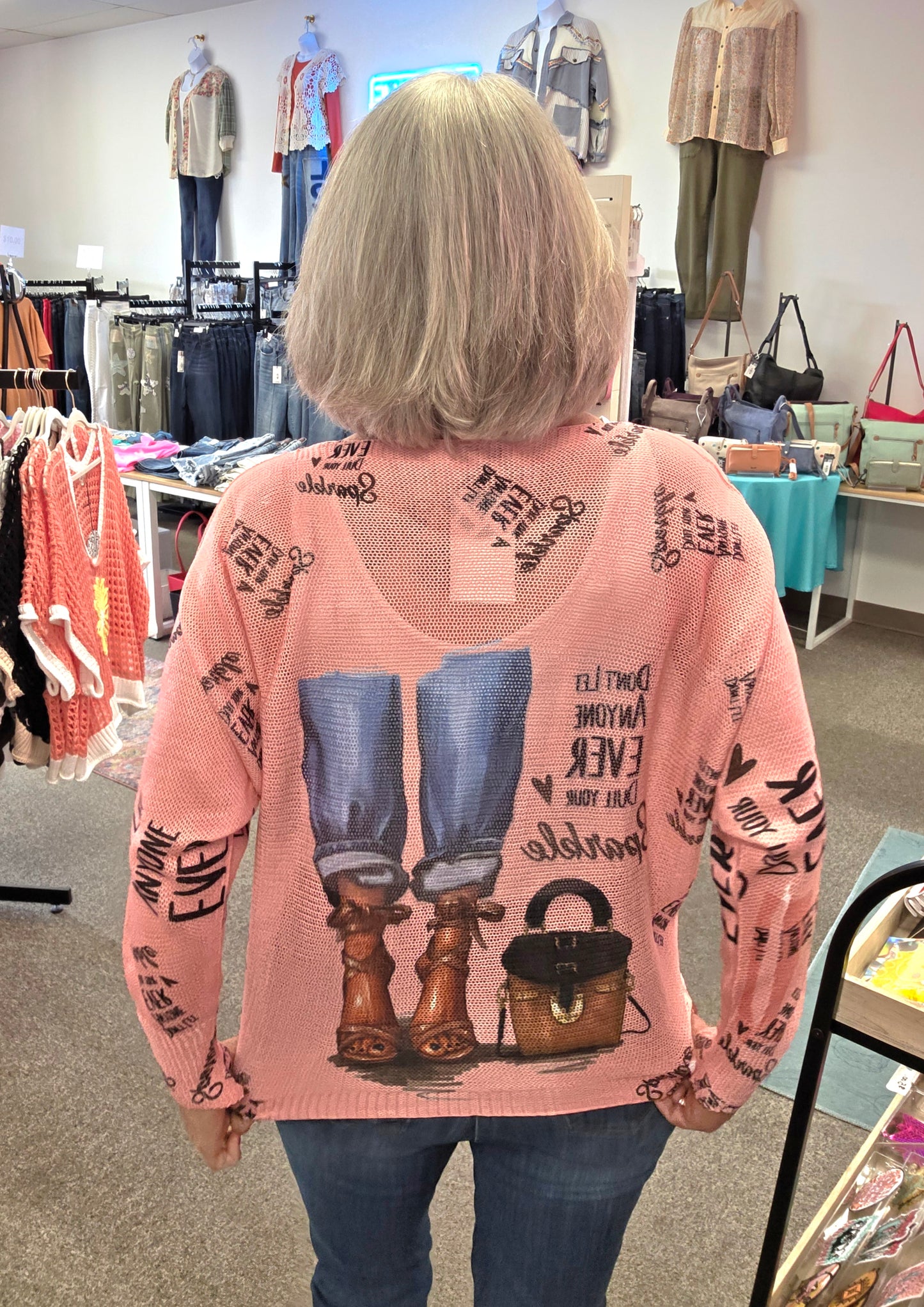 Don't Dull Your Sparkle LS Sweater Pink