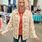 POL Button Crochet Jacket Natural