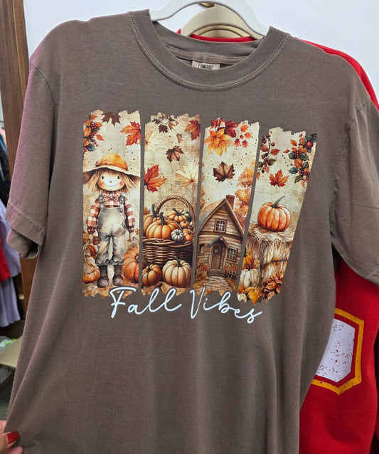 Fall Vibes 4 Panel CC Espresso Tee