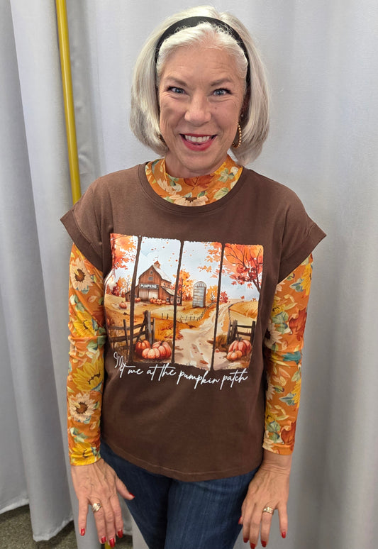 Meet Me At The Pumpkin Patch Tee Brown