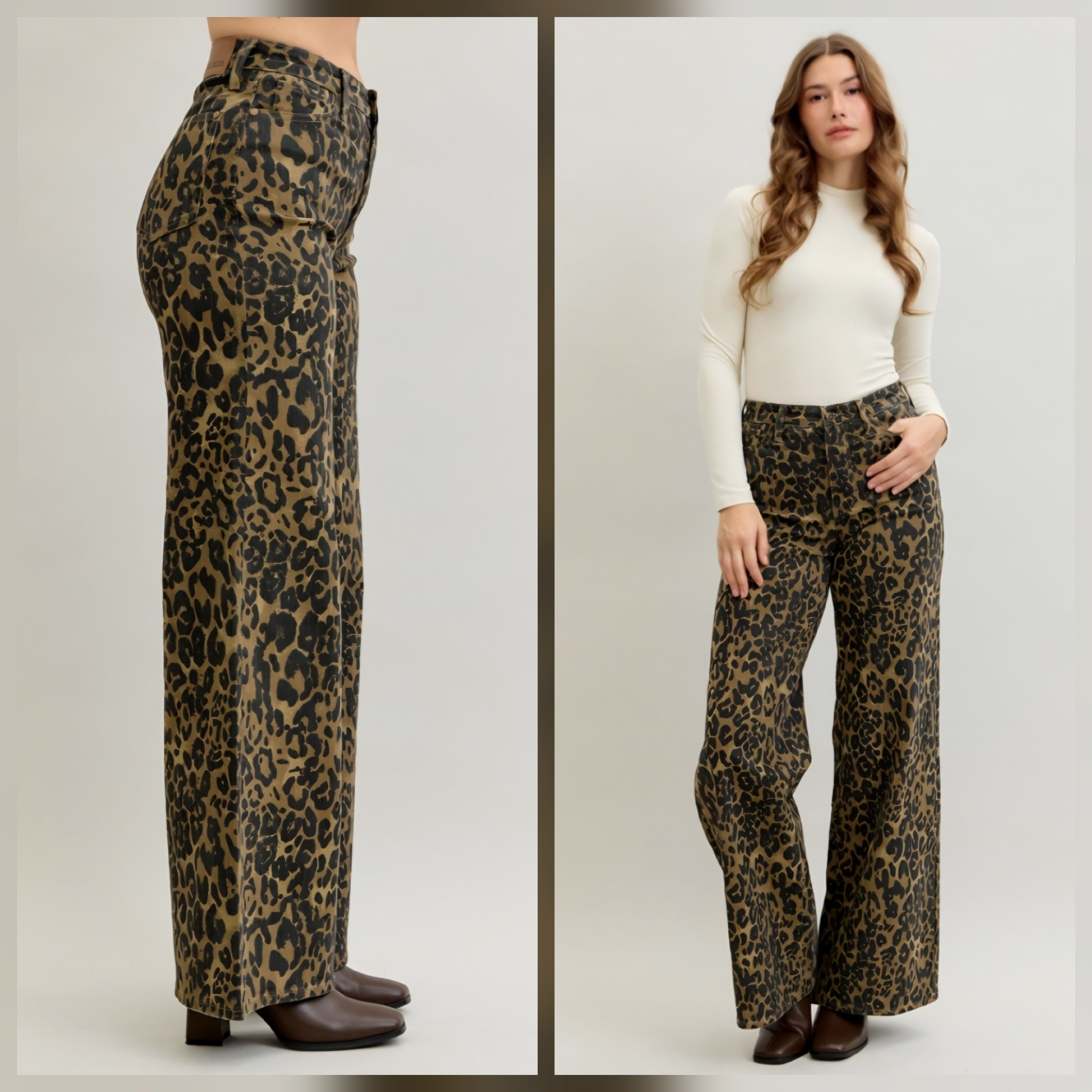 Judy Blue Wide Leg Leopard Jean