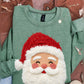 Faux Yarn Santa CC Lt Green Tee or Sweatshirt