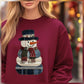 Patchwork Snowman Maroon Bella Canvas Tee or Sweatshirt *PREORDER*