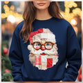 Patchwork Santa Sweatshirt Navy