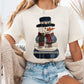 Patchwork Snowman Natural/Sand Bella Canvas Tee or Sweatshirt *PREORDER*