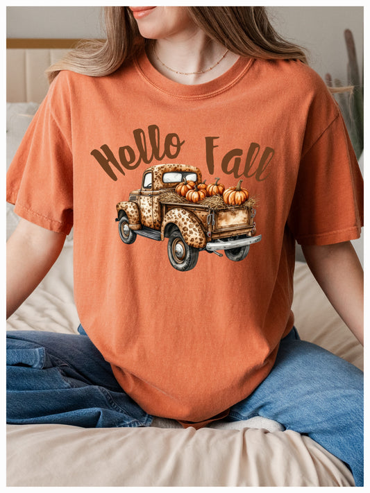Fall Leopard Truck CC Yam Tee *PREORDER*