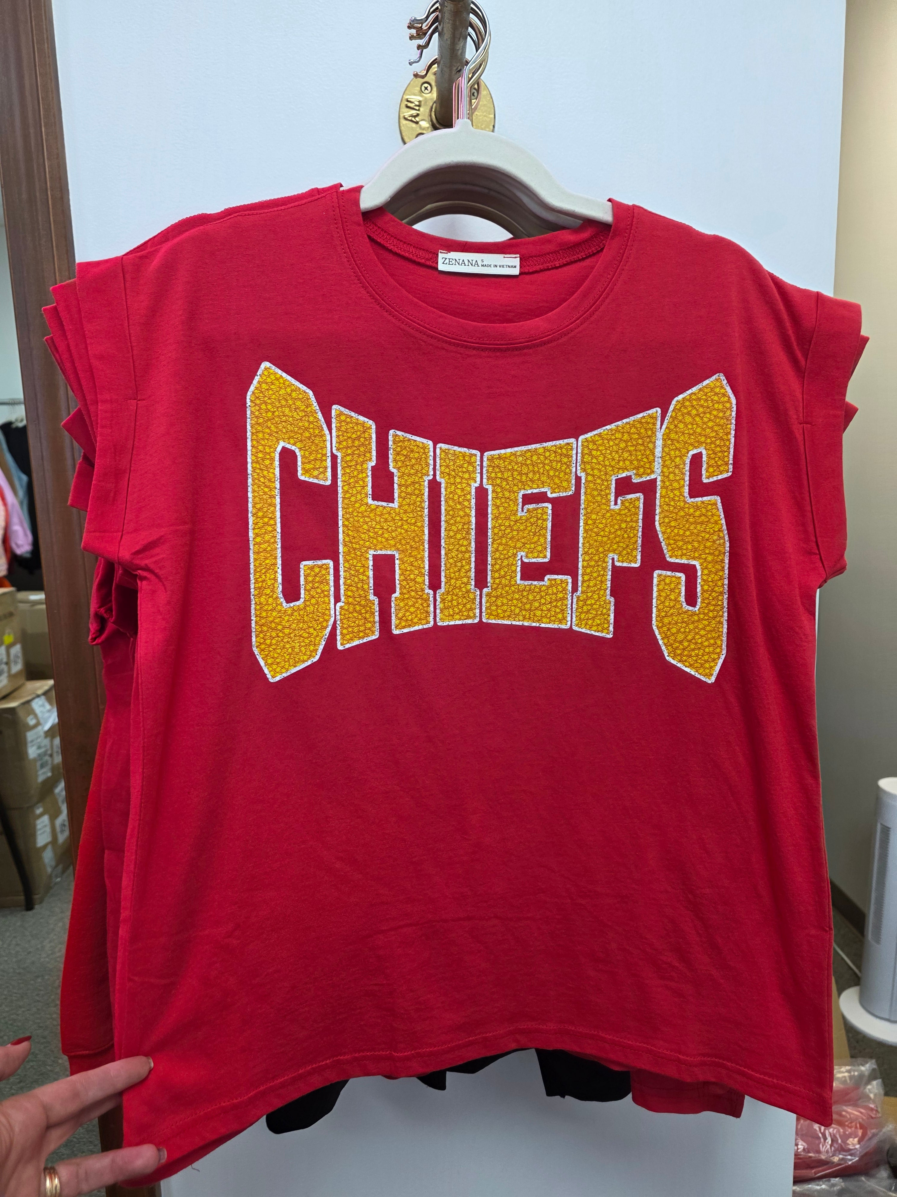 Rolled Sleeve Chiefs Tee Red