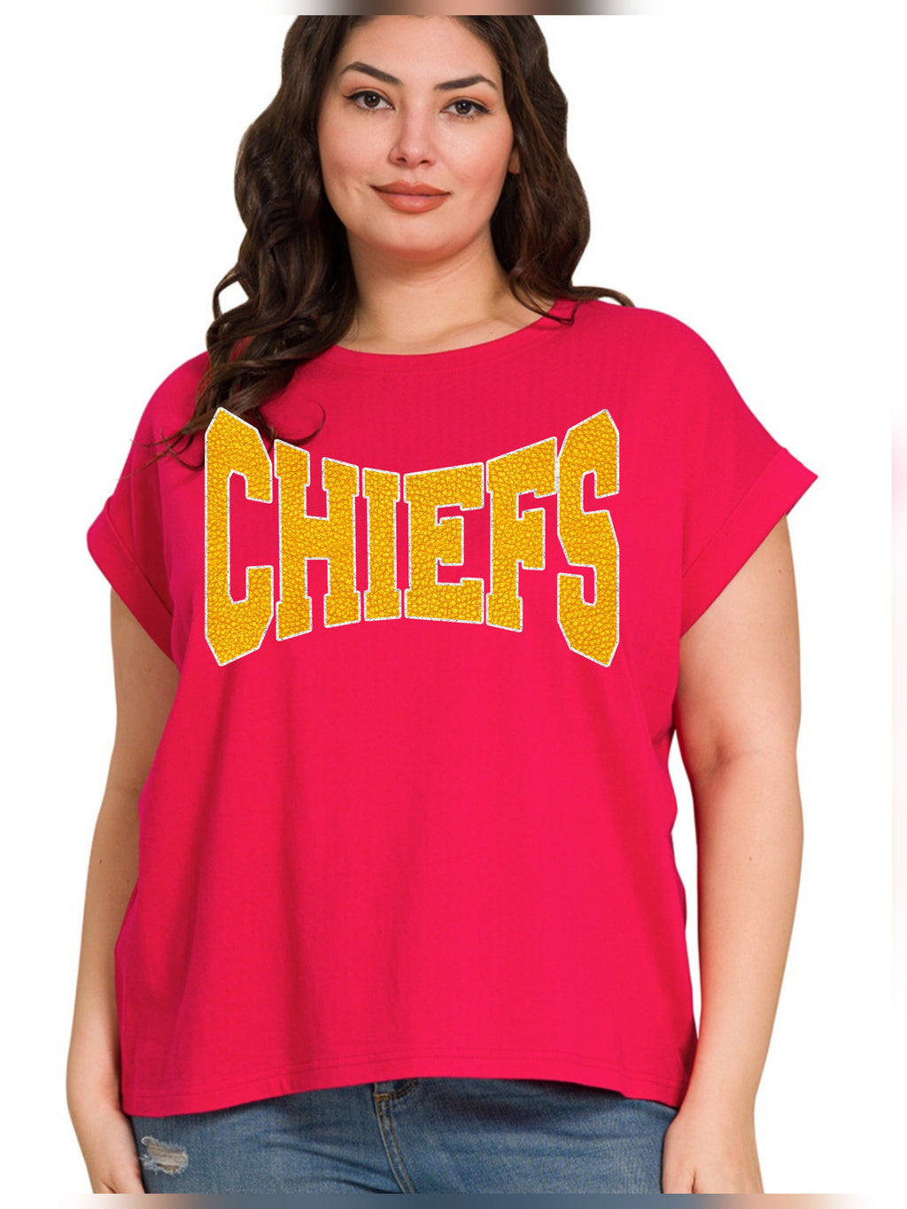 Rolled Sleeve Chiefs Tee Red