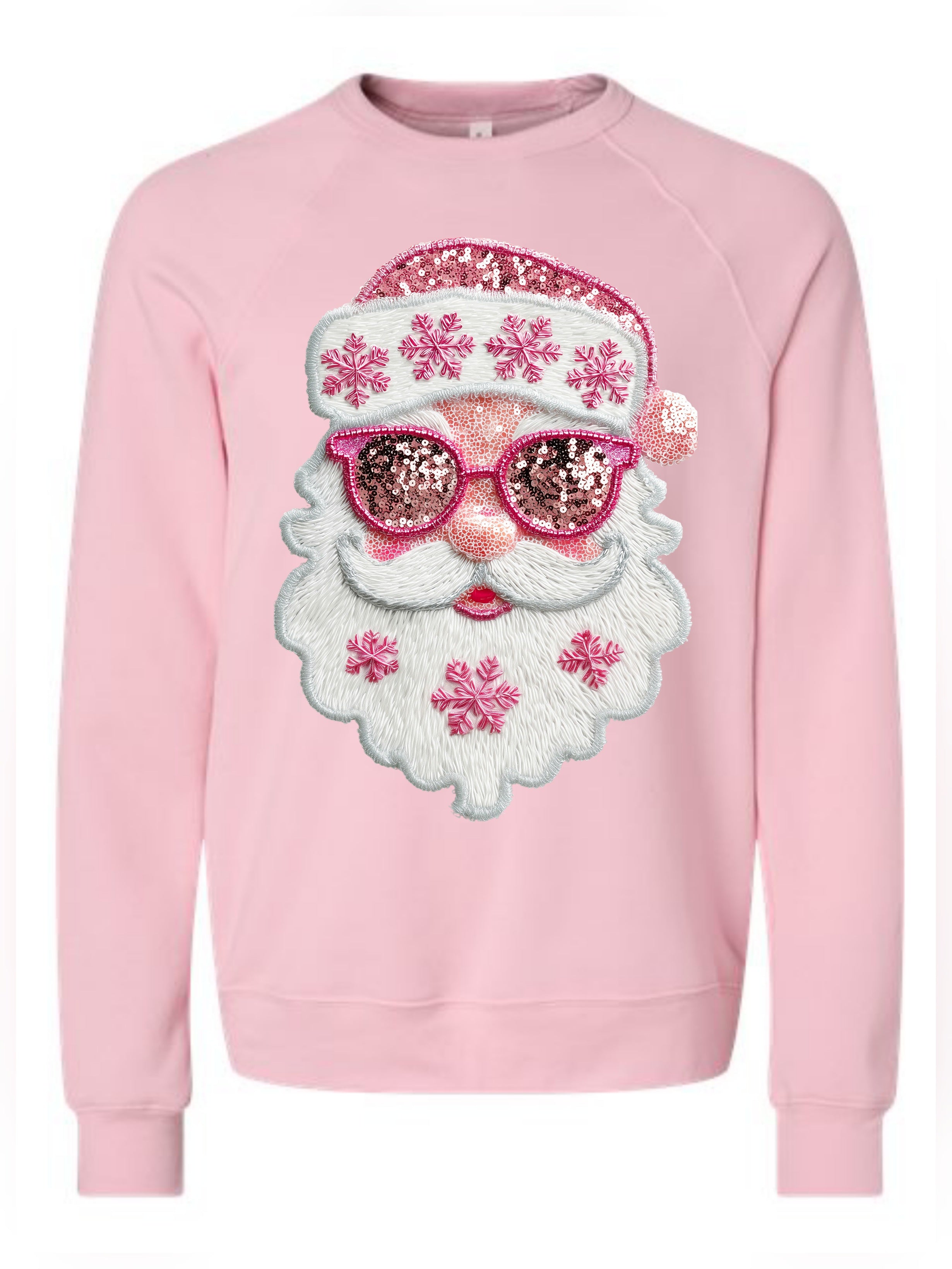 Sponge Fleece Faux Sequin Santa Pink