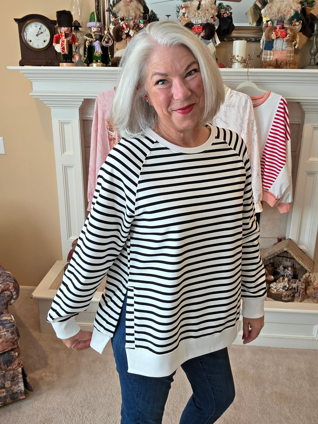 B/W Stripe Pullover