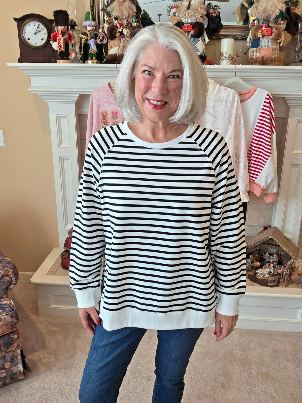 B/W Stripe Pullover