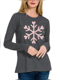 Faux Yarn Snowflake LS Tee