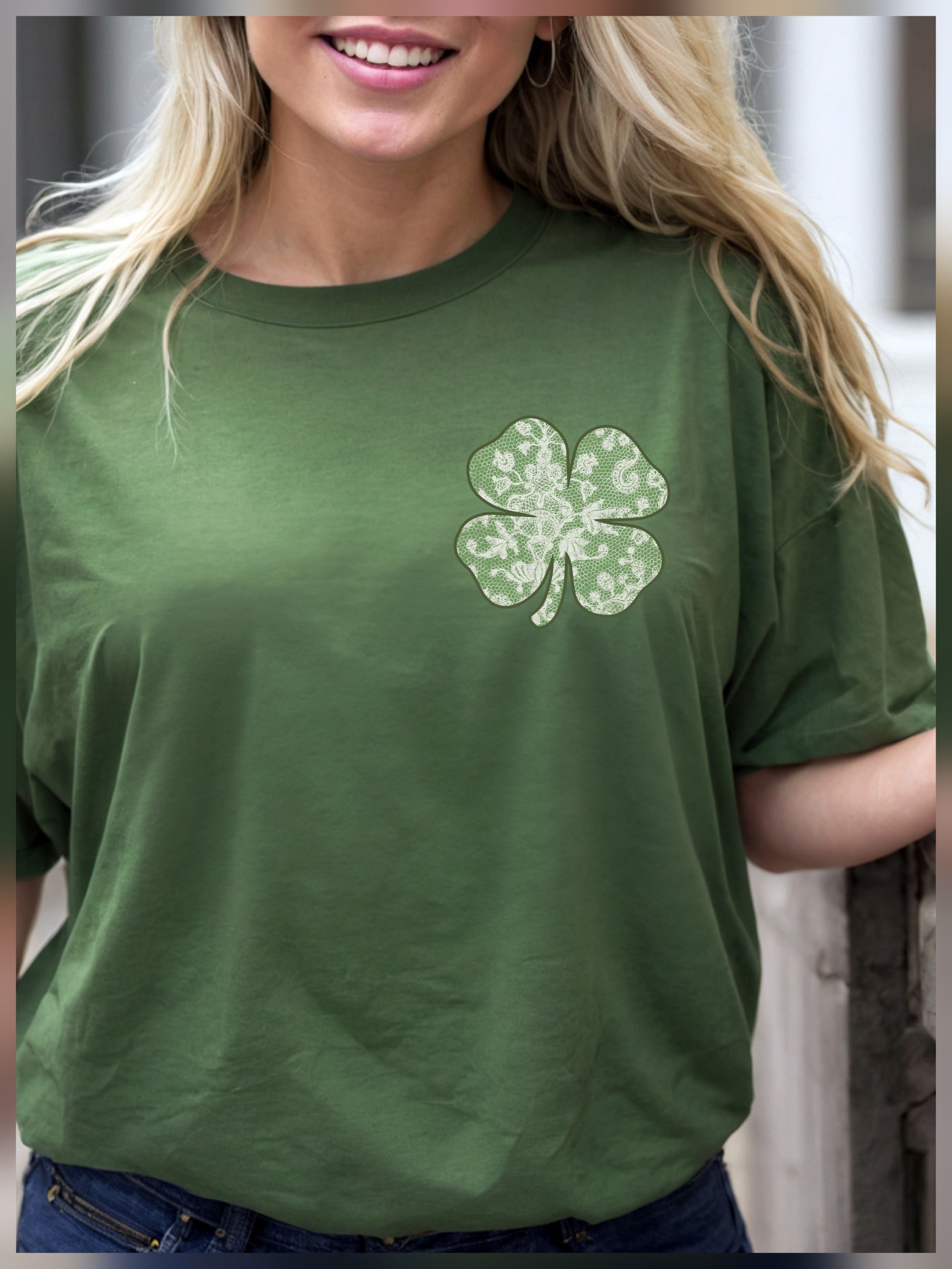 Pocket Lace Shamrock Tee/Sweatshirt *PREORDER*