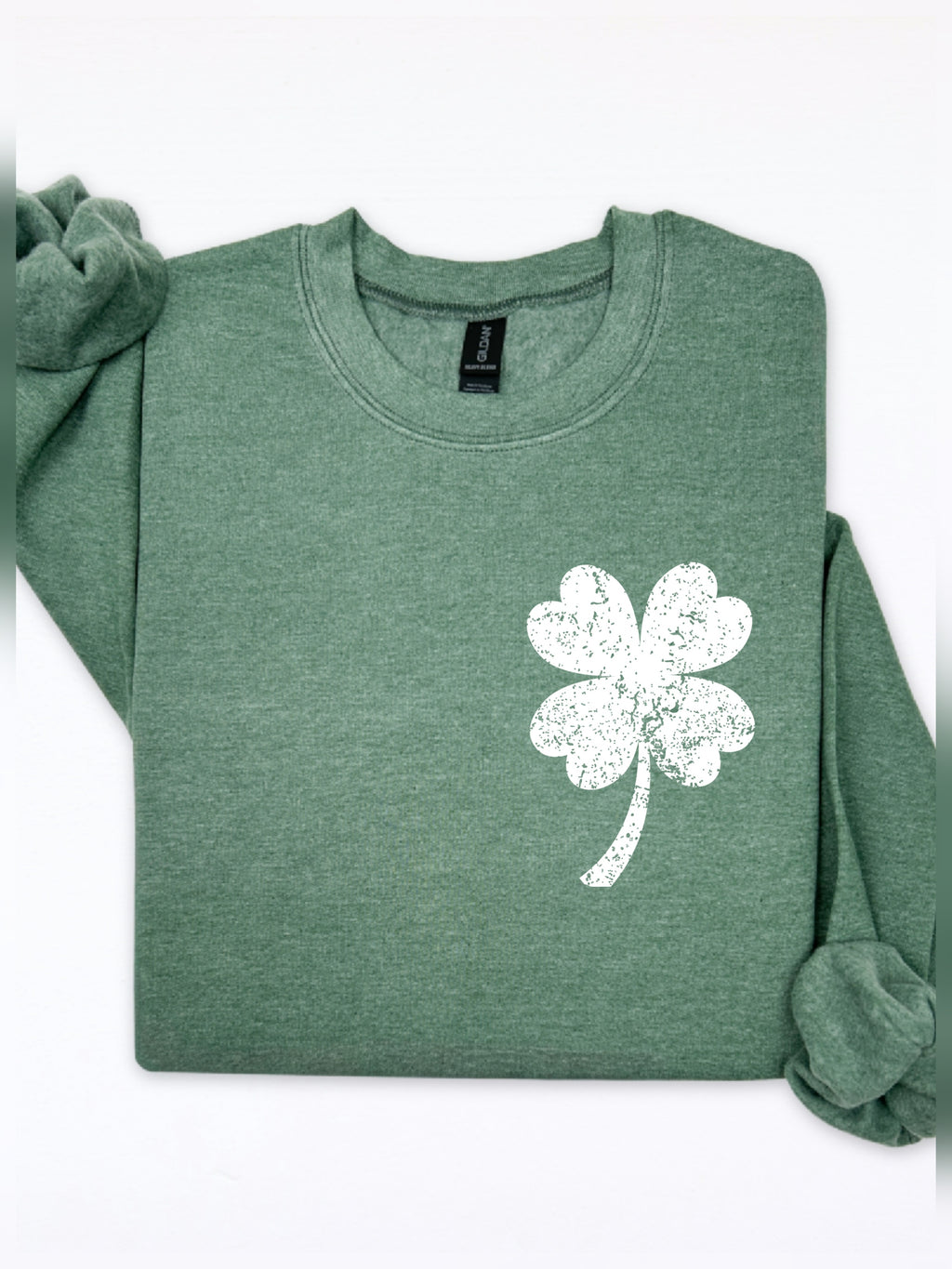 Pocket Distressed Shamrock Tee/Sweatshirt *PREORDER*