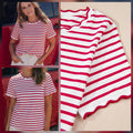 Red Stripe Scalloped Edge Top