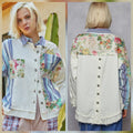 POL White Denim Floral Jacket