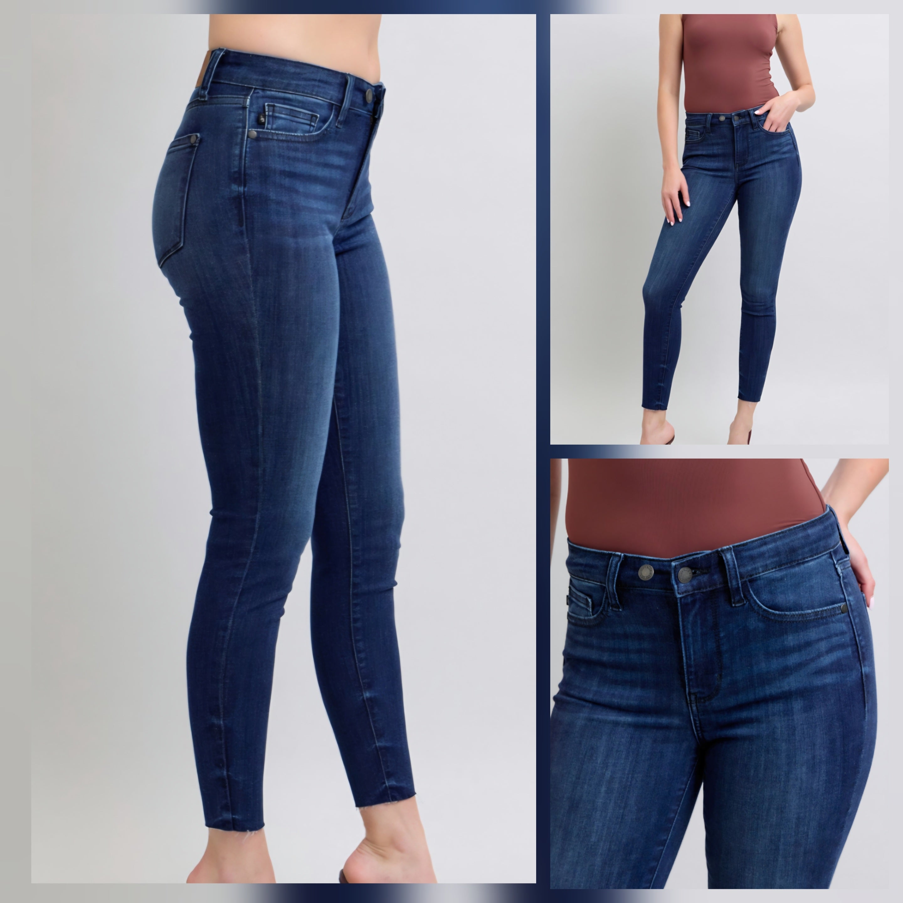 Judy Blue Midrise Dk Wash Classic Skinny Jean