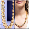 Gold Hammered Bead Necklace