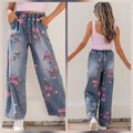 Denim Floral Pull-on Jeans *PREORDER*