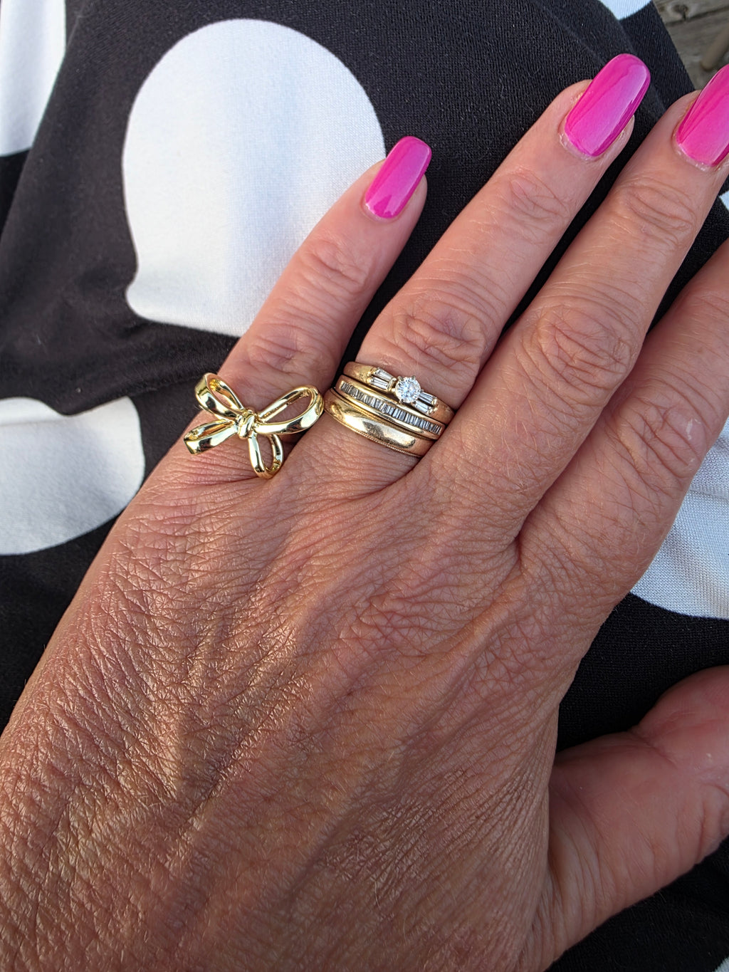 Gold Plated Adjustable Bow Ring